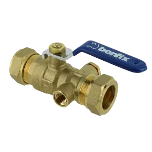 BONFIX Kogelstopkraan 12 x 12 mm knel met aftap Merkproduct
