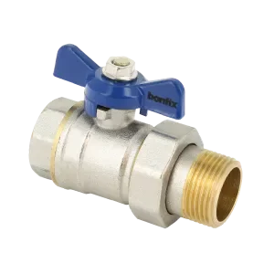 Premium BONFIX Kogelkraan 1/2″ bi x 1/2″ kopp. bu +vlindergr. blauw