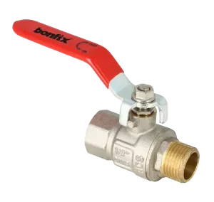 Veilige Betaling BONFIX Kogelkraan 1/2″ bi.dr. x 1/2″ bu.dr.+rode hendel PN25