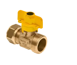 Gecertificeerd BONFIX Knel messing gaskogelkraan 15 mm x 3/4″ bu.dr.