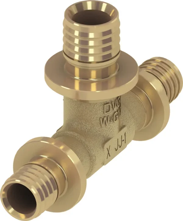 Betrouwbaar TECEflex T-stuk verlopend standaard messing 20 mm x 14 mm x 20 mm