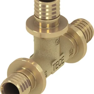 Populair TECEflex T-stuk standaard messing 16 mm x 16 mm x 16 mm