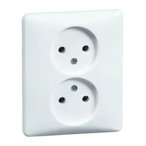 Peha H80.1912 W dubbele wandcontactdoos zonder randaarde standaard creme Premium