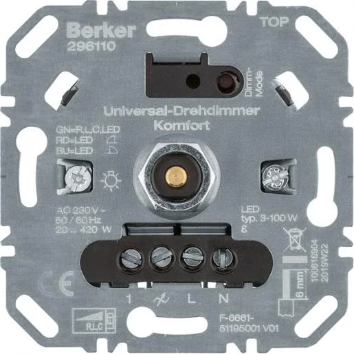 Berker 296110 dimmer universeel 420W soft klik comfort Express Levering