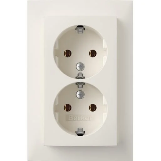 Berker 47741909 dubbele wandcontactdoos randaarde inbouw polarwit mat Beperkt Aanbod