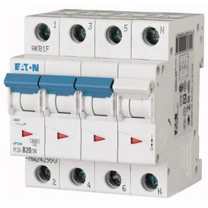 Eaton Installatieautomaat PLS6-B20/3N-MW 4-polig B20A 6 kA Populair
