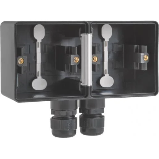 Niko 761-84852 Hydro opbouwdoos dubbel met 2 ingangen zwart Rechtstreeks Van De Fabrikant