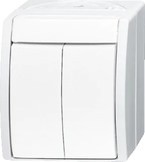 Gereduceerde Prijs Busch-Jaeger 2601/5 W-54 schak serie opbouw IP44 ocean-alpin wit