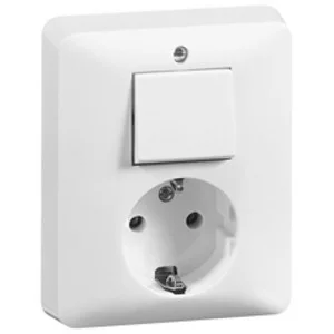 Finale Uitverkoop Peha 80.6686W combinatie schakelaar/wandcontactdoos met randaarde creme