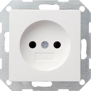 Nieuw Gira 448003 1-voudige wandcontactdoos ZONDER randaarde zuiverwit glanzend