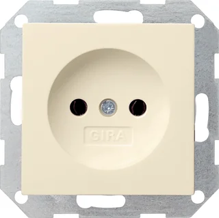 Korting Gira 448001 1-voudige wandcontactdoos ZONDER randaarde creme glanzend
