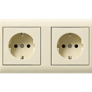 Gira 479301 dubbele wcd randaarde tbv dubbele inbouwdoos, creme glanzend Finale Uitverkoop