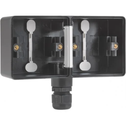 Superprijs Niko 761-84851 Hydro opbouwdoos dubbel met 1 ingang zwart