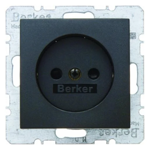 Korting Berker S.1/B.3/B.7 Wandcontactdoos Inbouw 1V KV Antraciet 6167331606