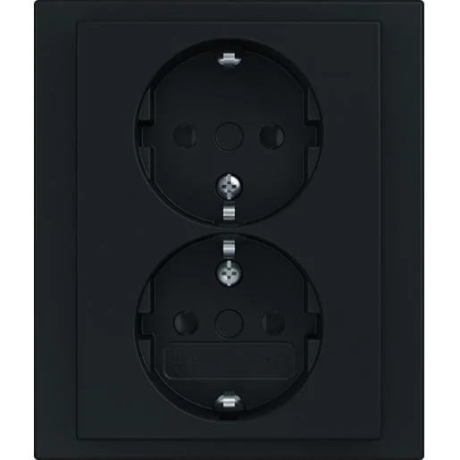 Busch-Jaeger 202 EUJRB-885 dubbele wandcontactdoos ra kv inbouw zwart mat Actieprijs
