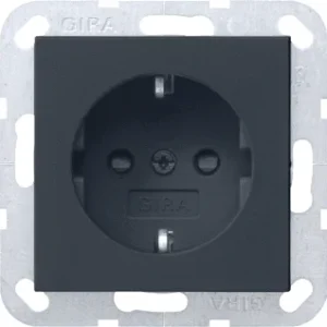Merkproduct Gira 4755005 1-voudige wandcontactdoos randaarde kinderveilig zwart mat