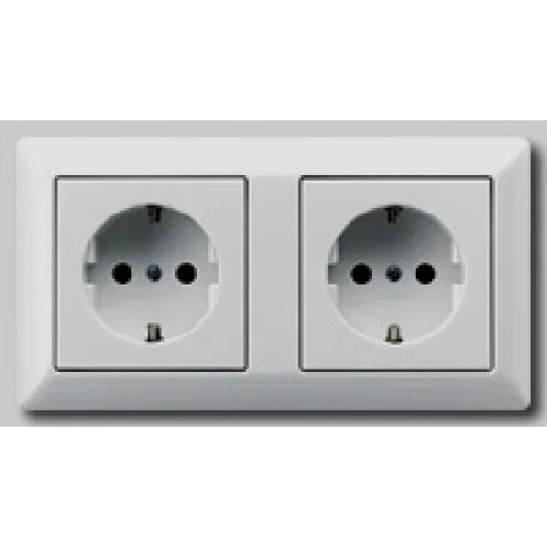 Jung AS1520-2 dubbele wcd randaarde tbv dubbele inbouwdoos wit (creme) Meest Verkocht