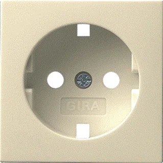 Superprijs Gira 492001 losse centraalplaat tbv wandcontactdoos randaarde creme glanzend