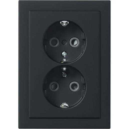 Busch-Jaeger 302 EUJT-885 wandcontactdoos RA KV zwart mat Bestseller