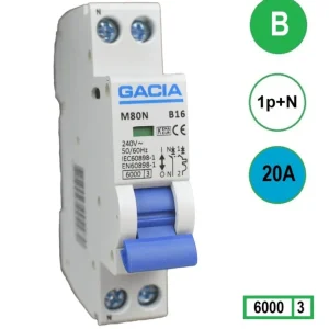 Nieuw Gacia M80N-B20 automaat 1P+N B20A