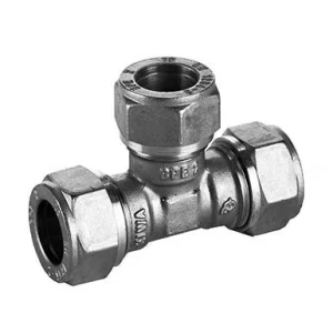 Speciale Aanbieding Lovak knel t-stuk 15 x 15 x 15 messing vernikkeld