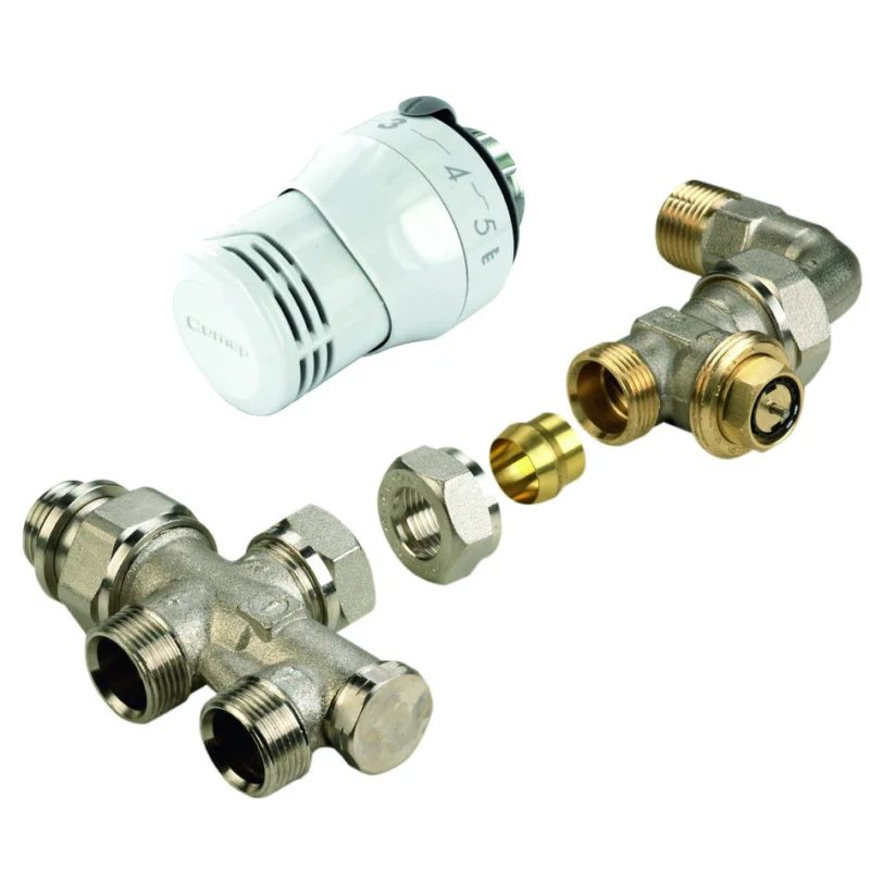 Korting Comap Senso onderblok set thermostatisch M28 M22 x 1/2" recht + bocht voorinstelbaar