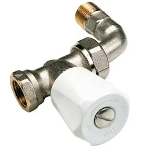 Comap radiatorkraan handbediend 1/2" x 1/2" recht + bocht voorinstelbaar Op = Op