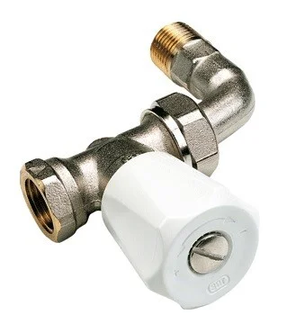 Comap radiatorkraan handbediend 1/2" x 1/2" recht + bocht voorinstelbaar Op = Op