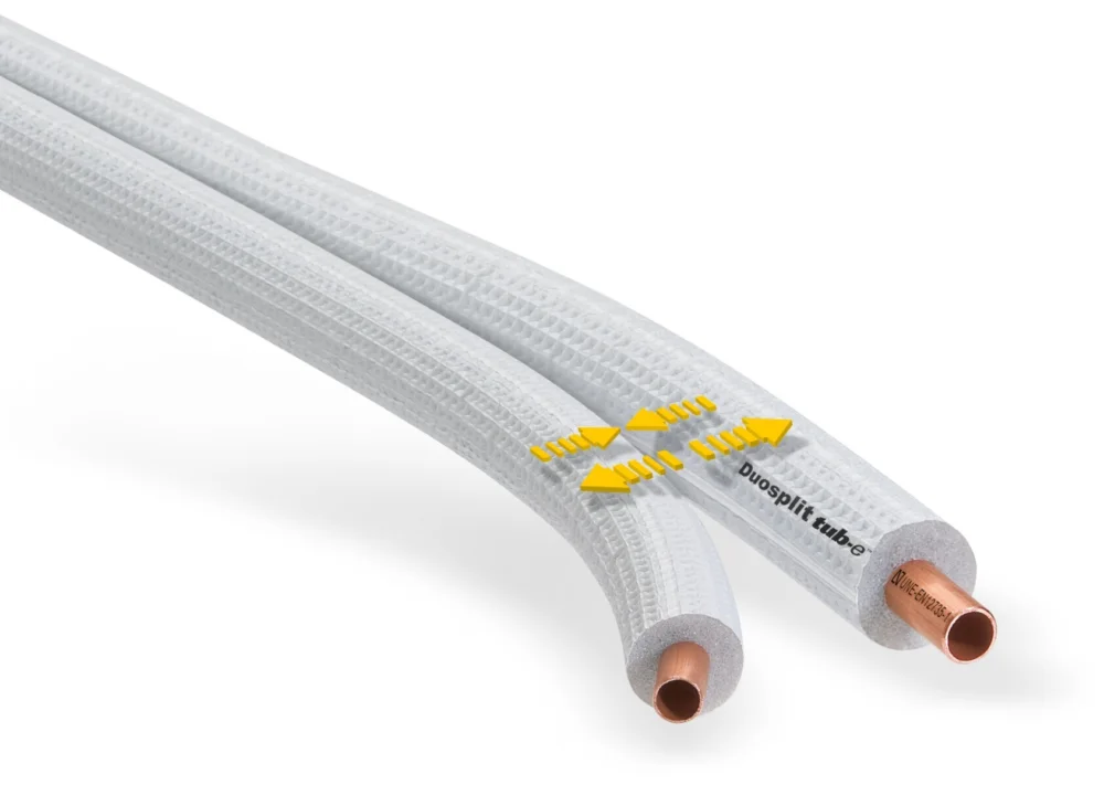 Op = Op Armacell Duosplit koelleiding 1/4" x 5/8" 25 m koper geïsoleerd