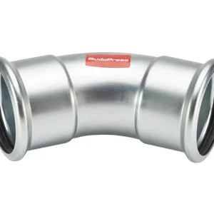 Superprijs VSH Sudopress bocht 76.1 x 76.1 staal verzinkt mof-mof 45°