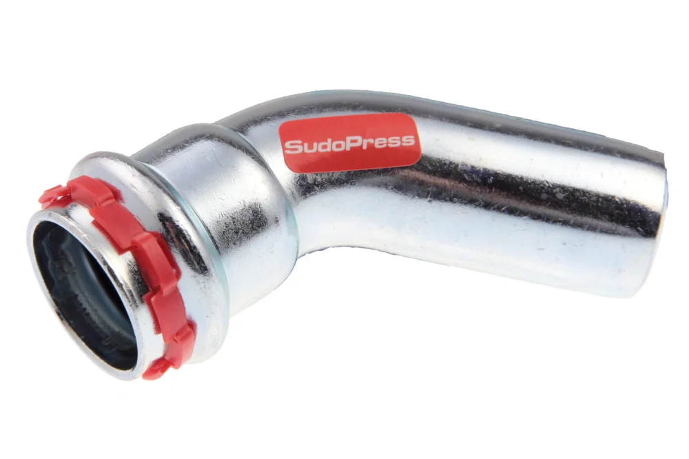 Weekendaanbieding VSH Sudopress bocht 22 x 22 staal verzinkt mof-spie 45°