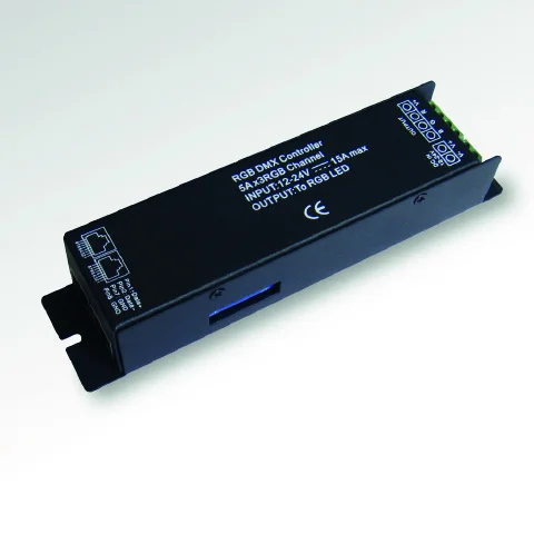 Prolumia RGB controller DMX, 5A* 3 kanalen, 12-24Vdc, 180-360W, DIP switch Laatste Versie