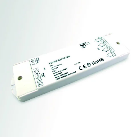 Korting Prolumia RGBW versterker 12-36Vdc, 3/4 kanalen, 5A per kanaal