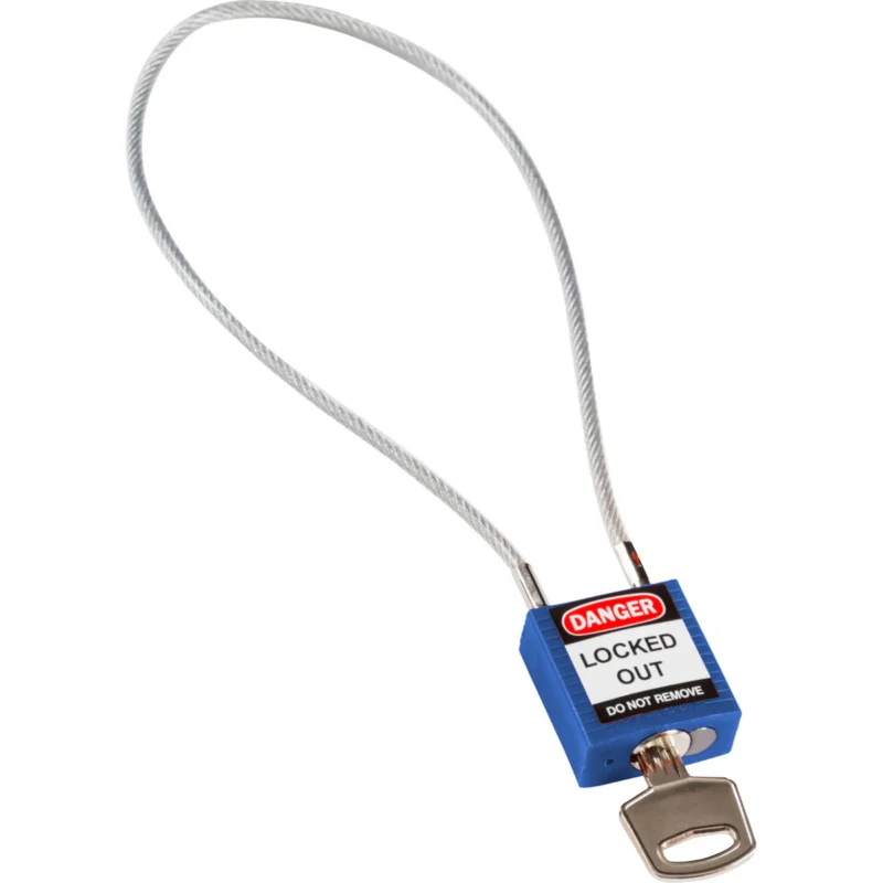 Brady - Hangsloten - Veiligheidssloten – compact met kabel - Compact Cable Padlock Blue 40cm KD - 146126 - 86146126 Populair