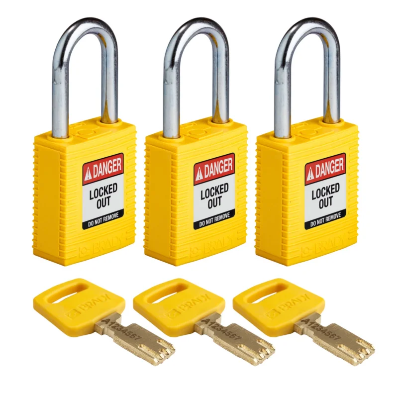 Brady - Hangsloten - SafeKey-hangsloten – nylon - NYL-YLW-38ST-KA3PK - 150246 - 86150246 Dagaanbieding