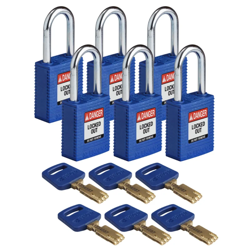 Brady - Hangsloten - SafeKey-hangsloten – nylon - NYL-BLU-38ST-KD6PK - 150316 - 86150316 Alleen Vandaag