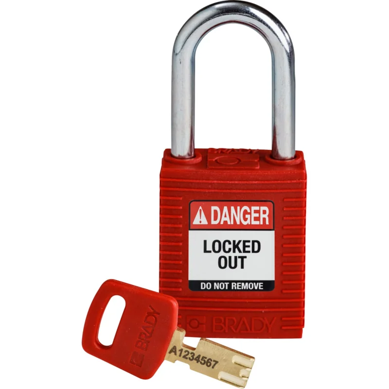 Snelle Levering Brady - Hangsloten - SafeKey-hangsloten – nylon - NYL-RED-38ST-KD - 150321 - 86150321