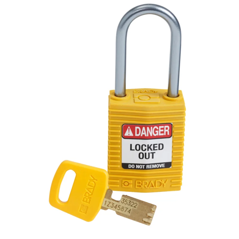 Brady - Hangsloten - SafeKey Compact Nylon-hangsloten met aluminium beugel - CPT-YLW-38AL-KD - 151656 - 86151656 Favoriet
