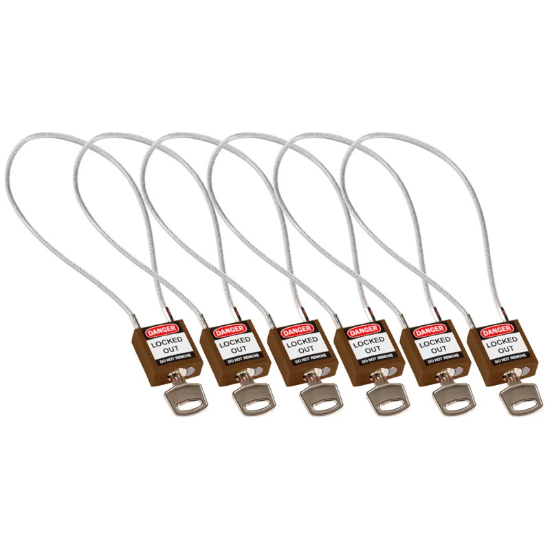 Shop Nu Lockout Hangsloten - Compact Cable Padlock Brown 40cm KA/6PK