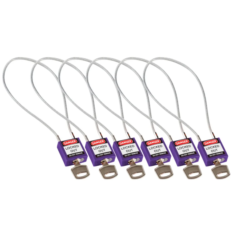 Populair Lockout Hangsloten - COMPACT CABLE PADLOCK PURPLE 40CM KA/6PK