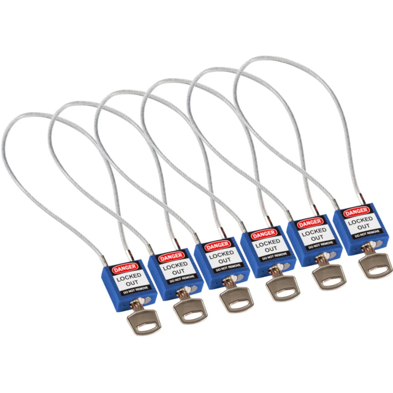 Rechtstreeks Van De Fabrikant Lockout Hangsloten - Compact Cable Padlock Blue 40cm KD/6PK