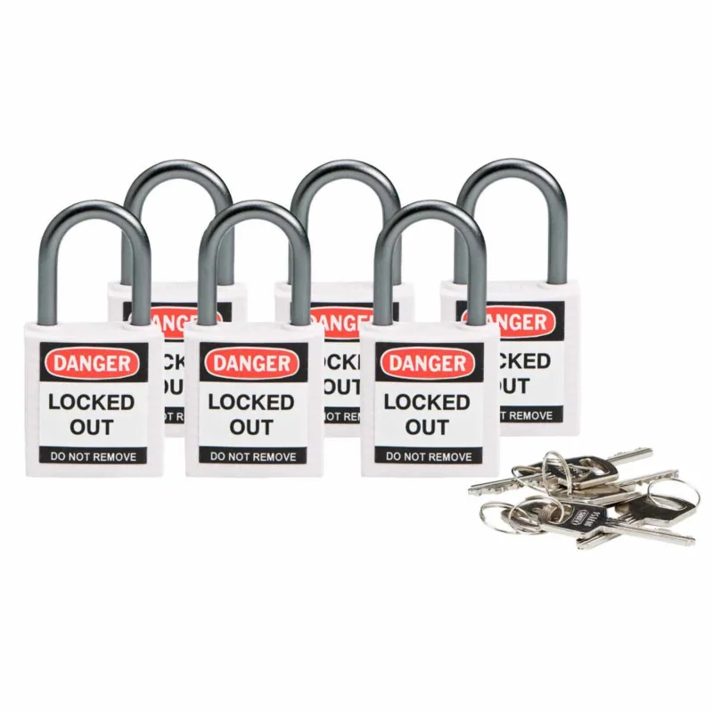 Betaalbaar Lockout Hangsloten - Compact safe padlock 25mm Sha KD White/6