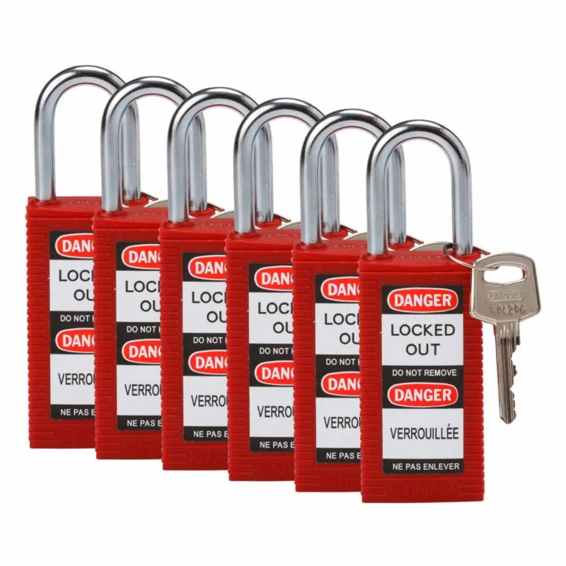 Speciale Aanbieding Brady - Hangsloten - Veiligheidssloten met lange behuizing - LONG BODY SFTY LOCK, 1.5" KD RED 6/PK - 834464 - 86834464