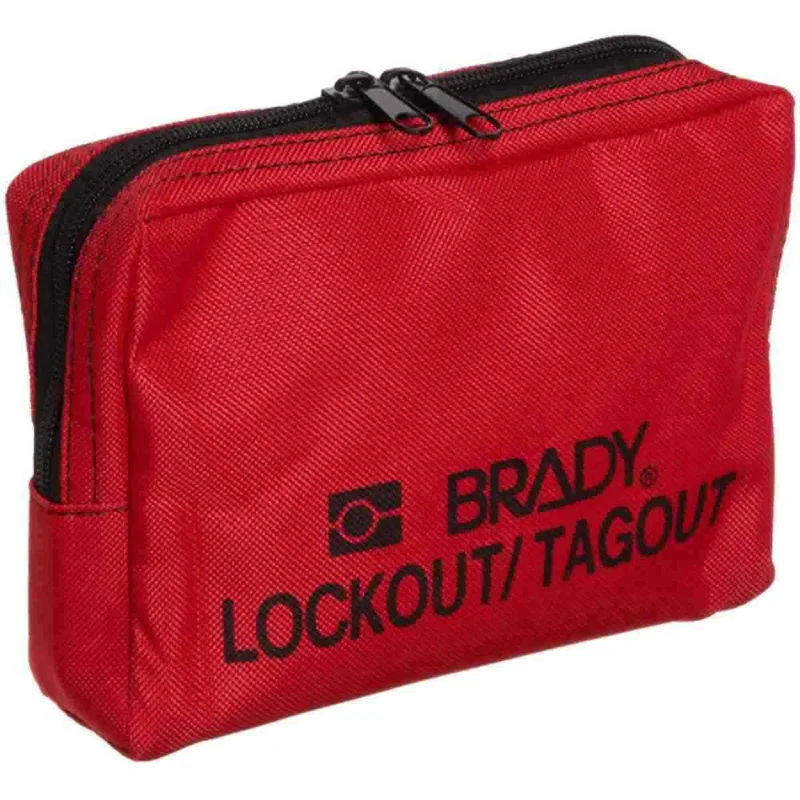 Brady - Accessoires Lockout Tagout - Lockout-riemtas - LOCKOUT BELT POUCH, RED 5"X7" - 051172 - 86051172 Hoge Kwaliteit