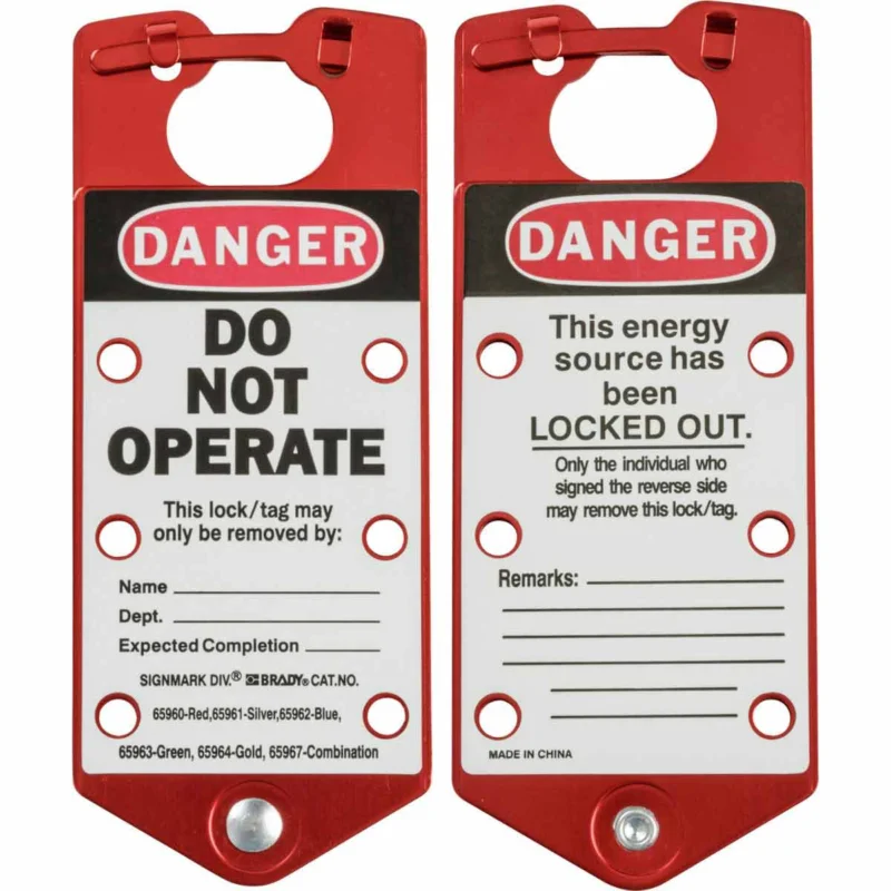 Brady - Accessoires Lockout Tagout - Beschrijfbare hangslotbeugels voor collectieve vergrendeling - RED LABELLED LOCKOUT HASP ALUMINIUM - 065960 - 86065960 Superprijs