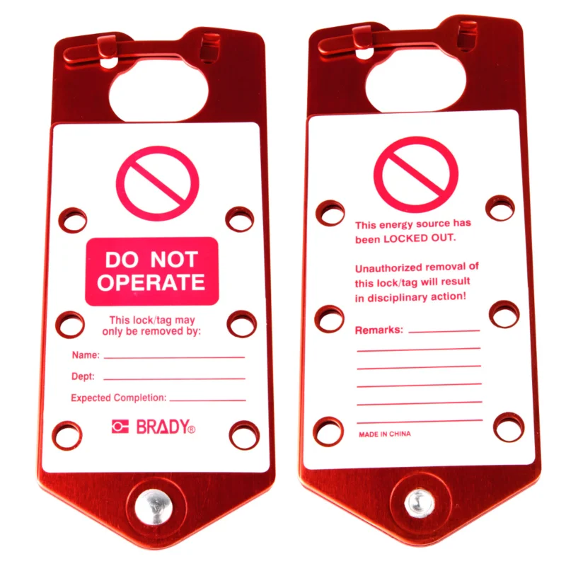 Brady - Accessoires Lockout Tagout - Beschrijfbare hangslotbeugels voor veiligheidsvergrendeling - DO NOT OPERATE LOCKOUT HASP RED/ALU PK5 - 265390 - 86265390 Merkproduct