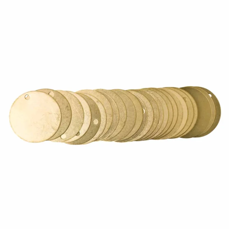 Veilige Betaling Brady - Accessoires leidingmarkering - Blanco identificatieplaatjes - BLANK BRASS ROUND VALVE TAGS PK25 - 023211 - 86023211