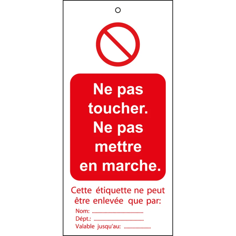 Bestseller Lockout Tags - TAG-F NE PAS TOUCHER.-75X160MM