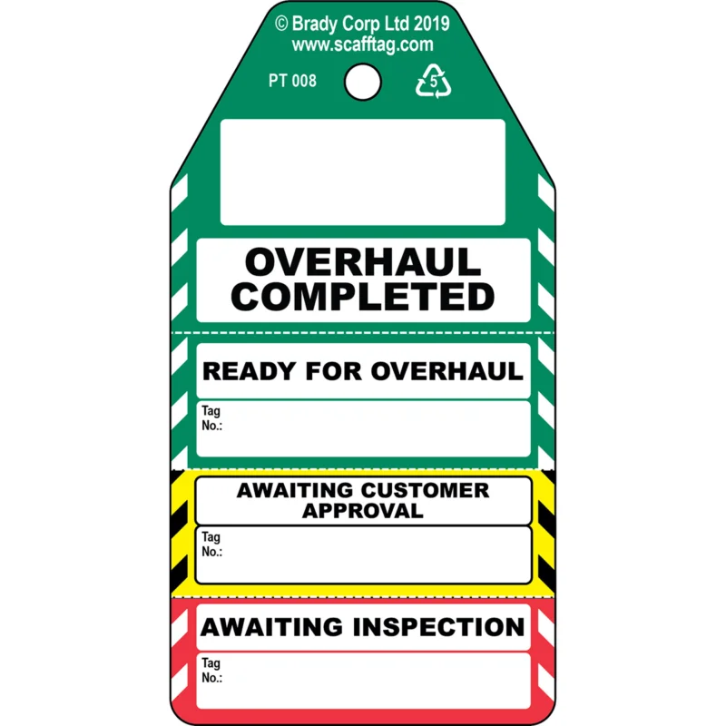 Superprijs Brady - Tags (Labels & tags) - 4-delige Overhaul Completed-tag - PROC-GB-PT 008-50 - 306725 - 86306725