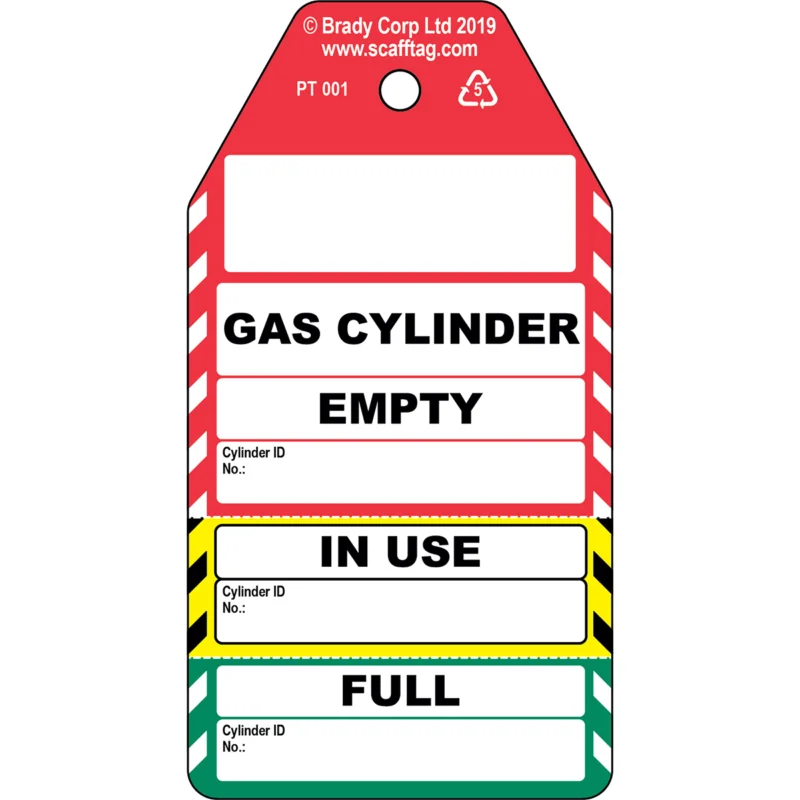 Brady - Lockout Tagout Tags - 3-delige Gas Cylinder-tag - PROC-GB-PT 001-50 - 306718 - 86306718 Rechtstreeks Van De Fabrikant